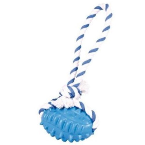 Trixie Rugby Ball Dog Toy on Rope 27cm new