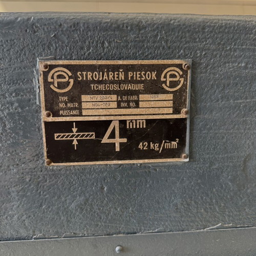 Electromechanical Sheet Metal Shear Strojaren Piesok NTV 2000/4 used