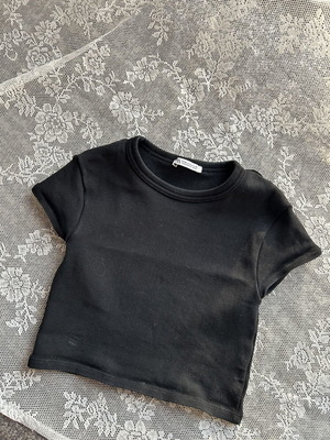 Zara crop top μαύρο μέγεθος M σαν καινούργιο