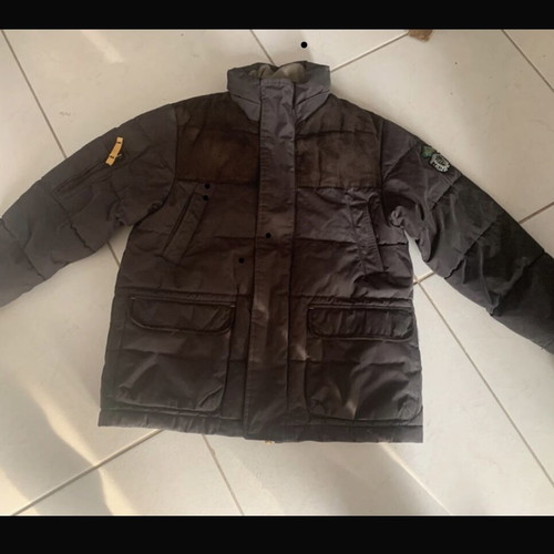 Mexx boys' jacket used, brown with suede detail