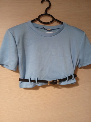 Crop top brand new, size M, light blue with belt