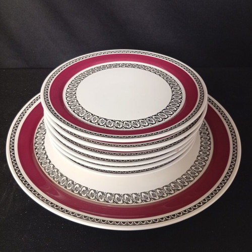 Villeroy & Boch Mettlach Rubin vintage pasta set, 7 pieces
