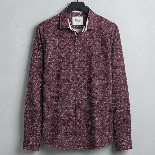 D'Line men's shirt 3XL like new, burgundy with polka dots