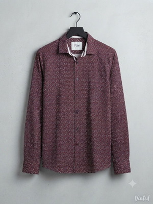 D'Line men's shirt 3XL like new, burgundy with polka dots