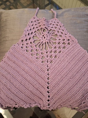 Top Crochet handmade like new, XS-S, pink and purple