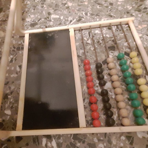 Vintage abacus counting frame used, Greek made