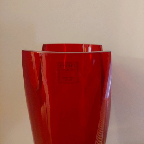 Espiel hand made vase red like new