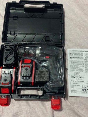 Rechargeable 21V Cordless Drill with 2 Batteries and Carrying Case new