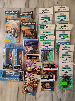 Hayabusa fishing gear new, hooks, beads, artificial baits