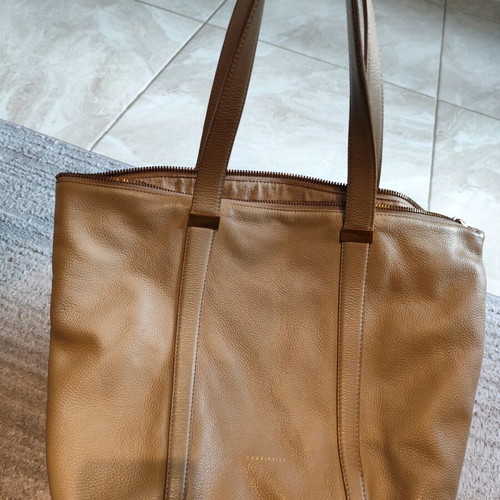 Coccinelle leather handbag beige like new