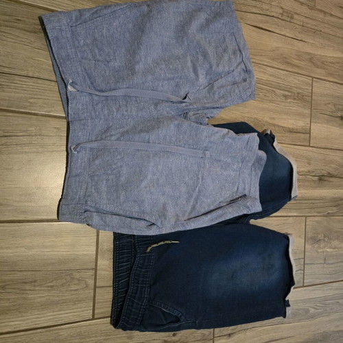 Shorts used, pack of 2, jeans and flax, size M, blue