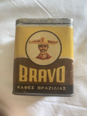 Bravo винтидж метална кутия за кафе Бразилия