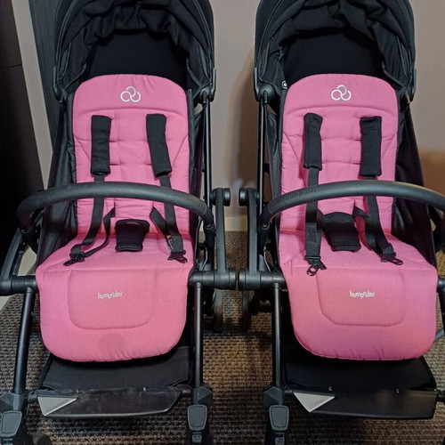 Bumprider Connect 2 Black - Pink Twin Stroller Set
