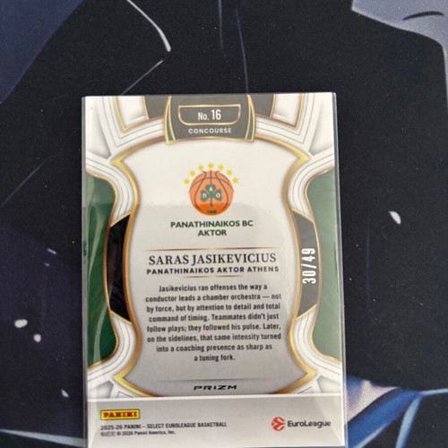 Saras Jasikevicius Concourse Copper Prizm 2025-26 Panini Select EuroLeague card like new #30/49