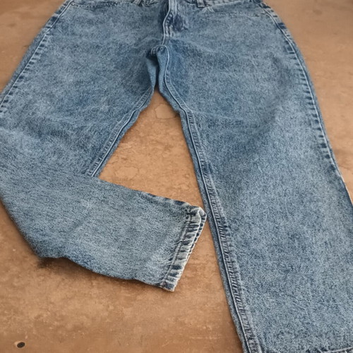 Mom Fit Jeans used, high waist, vintage style, blue, Bershka