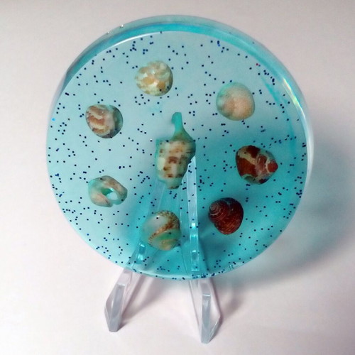 Handmade desk decor from resin with seashell theme new