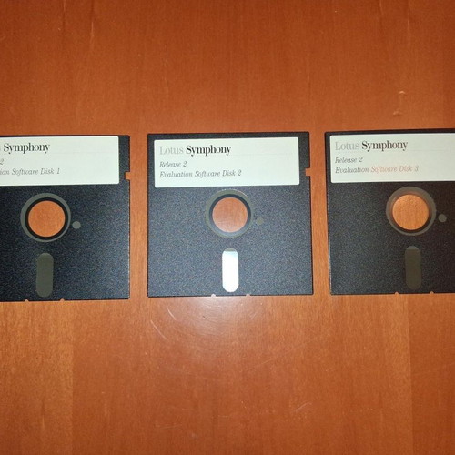Lotus Symphony 5.25-inch floppy disks used, set of 3