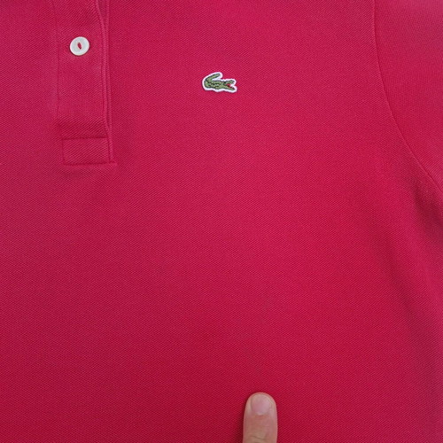 Lacoste women's red polo shirt XL slim fit short sleeve