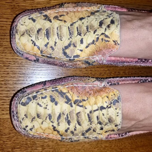 Tsakiris leather moccasins multicolored like new, size 37