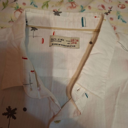 Zara Boys' Shirt New White Size 164 cm Age 13-14