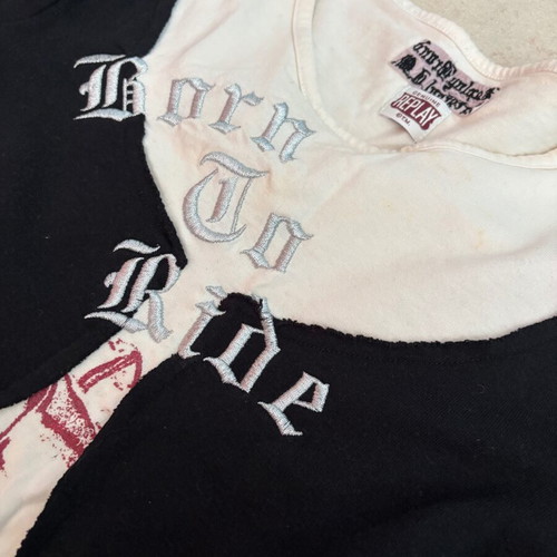 Replay vintage Y2K cropped sweatshirt born to ride, like new