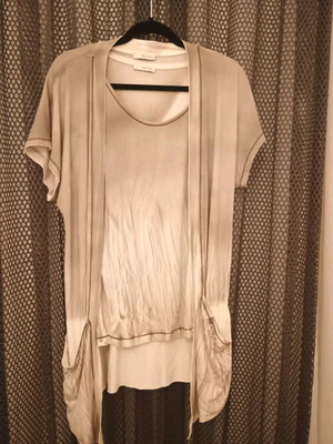 Tunic set jacket with strap size L used, sand beige color