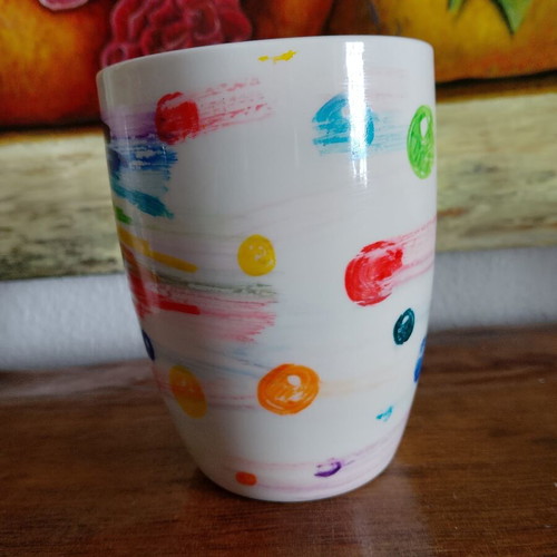 Rainbow Mug new, handpainted design