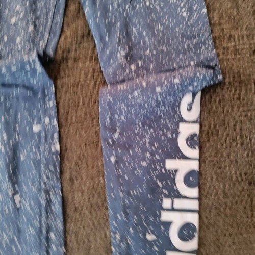 Adidas leggings like new, blue, size large for 13-14 years