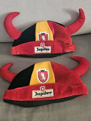 Collectible Jupiler Belgian beer hats in like new condition