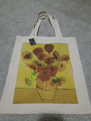 Fabric bag with flower print new, cotton shoulder bag