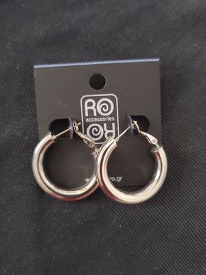 Silver Earrings Thick Hoop Surgical Steel New