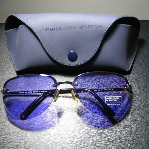Benetton UCB339 Aviator Sunglasses unisex with purple lenses new