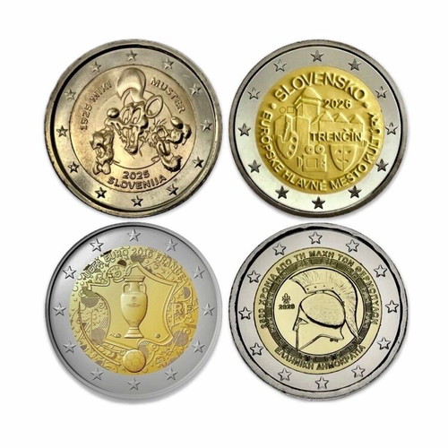 2 Euro Coins Lot of 4 UNC from Roll