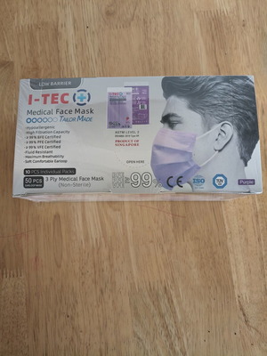 I-tec Medical Masks purple, new, box of 50