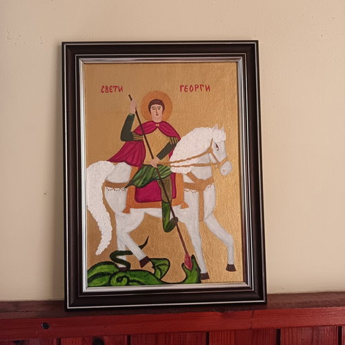 Handmade icon of Saint George new, size 20x30