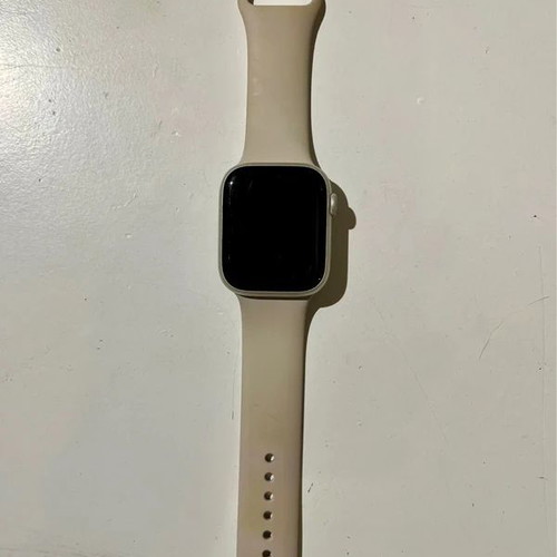 Apple Watch Series 7 GPS 45mm Starlight with charger and strap