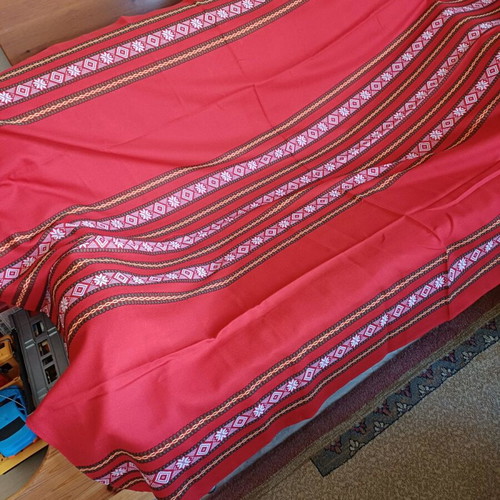 Set of 3 traditional woven tablecloths with Balkan motifs
