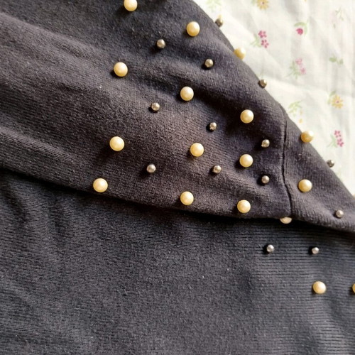 Stradivarius pullover with pearls black, like new, size S