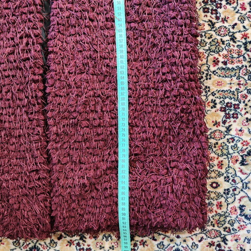Long burgundy Helmi vest new with textured fringe detail