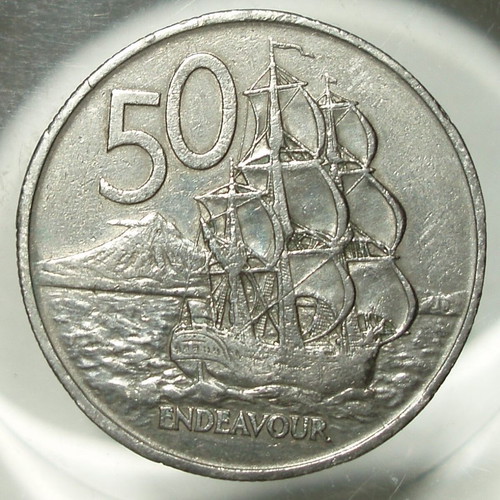 New Zealand 5 coins 50 cents used, 1967-1981, Elizabeth II