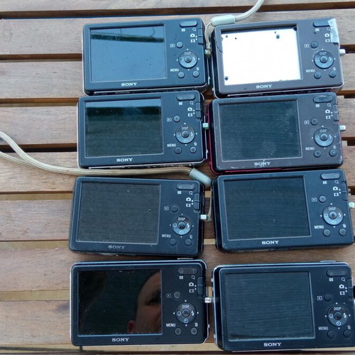 Sony Cyber-shot DSC-W310 cameras used, lot of 8 for parts