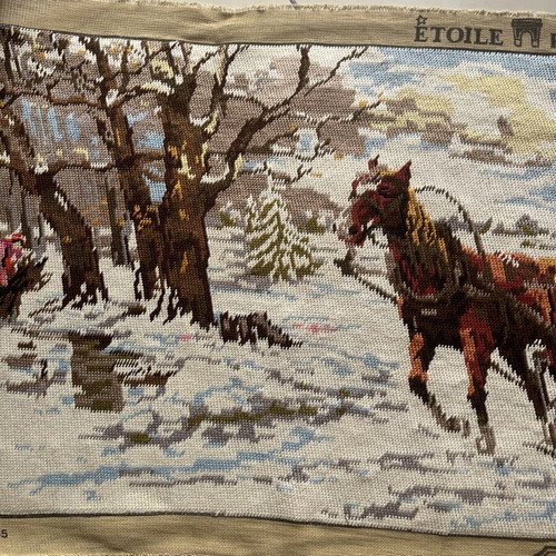 Handmade textile painting like new, 1.12x0.42 m