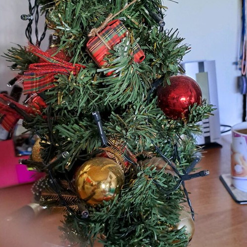 Christmas tree used with decorations and battery lights