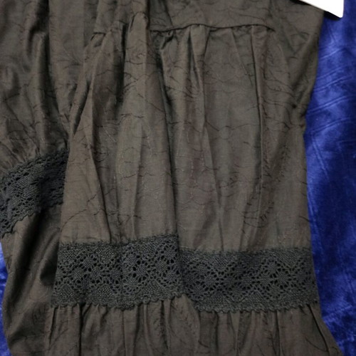 Desigual long dress new, black, gypsy style, cotton with lace