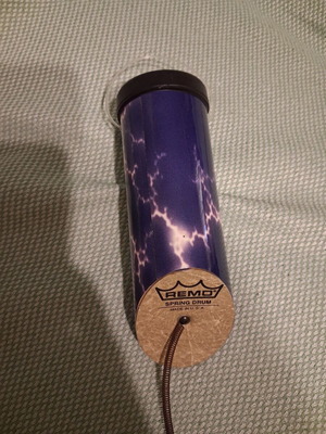 Remo Thunder Tube spring drum like new with lightning graphics