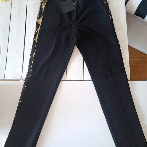 Access black sequin love logo pants Large 46 European
