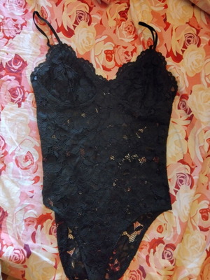 Zara κορμάκι δαντέλα μαύρο small - medium size ολοκαίνουριο