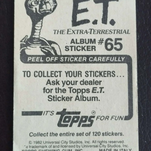 ET TOPPS120 sticker used, almum 1982
