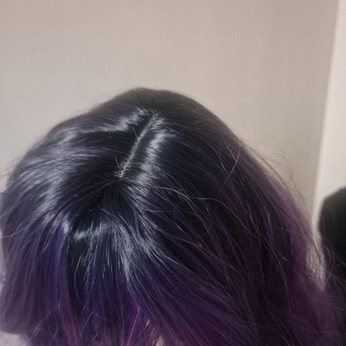 Purple Wavy Wig with Bangs New