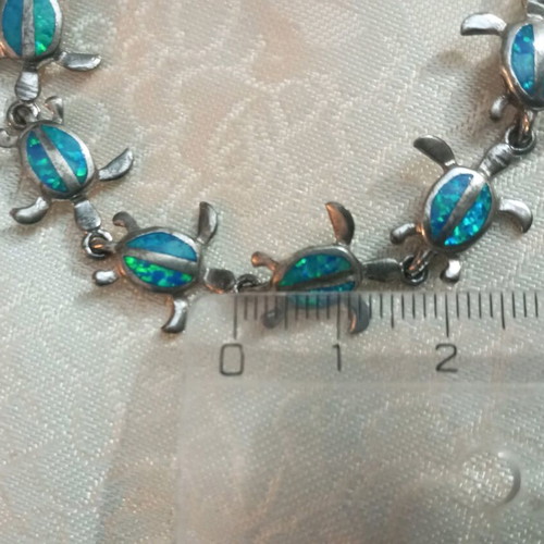 Silver bracelet 925 with opal used, 18.5cm